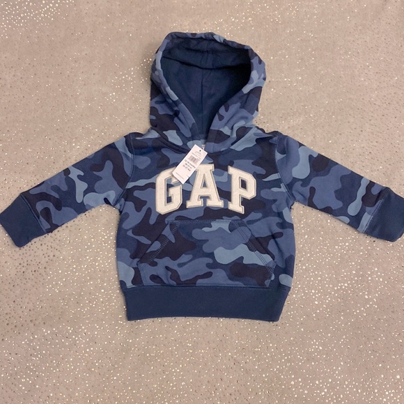 gap blue camo hoodie